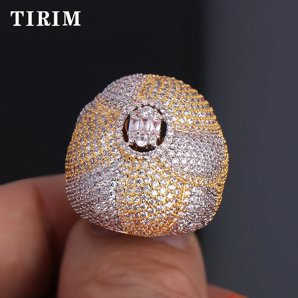 Роскошные Большие кольца TIRIM с кубическим цирконием блестящее Стильное кольцо на
