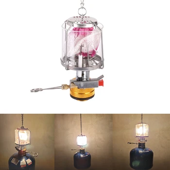 

Mini Outdoor Camping Lantern Portable Gas Light Tent Lamp Torch Hanging Glass Lamp Chimney Camp Light for Travel