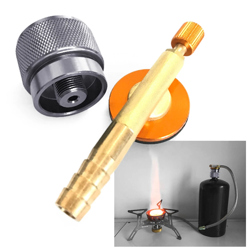 

1LB Propane Small Tank Input EN417 Camping Stove Adapter Lindal Valve Output