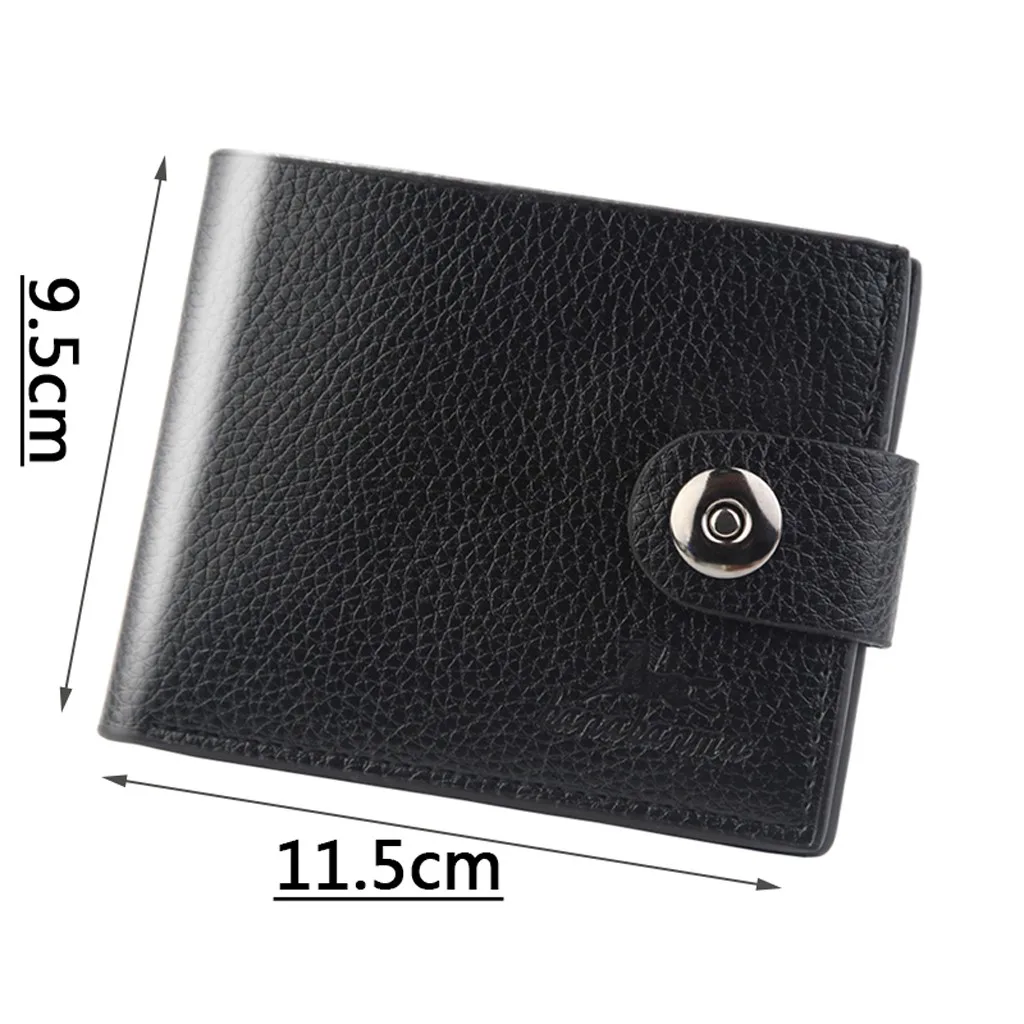 Solid Color Wallets Fashion Men's Solid Color Long Leather Retro Vintage Style Card Bag Wallet Casual Travel purse carteira