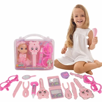 

Child Pretend Play Make Up Toys Pink Makeup Set Washable Cosmetic Princess Hairstyle Simulation Toy For Girls Dressing