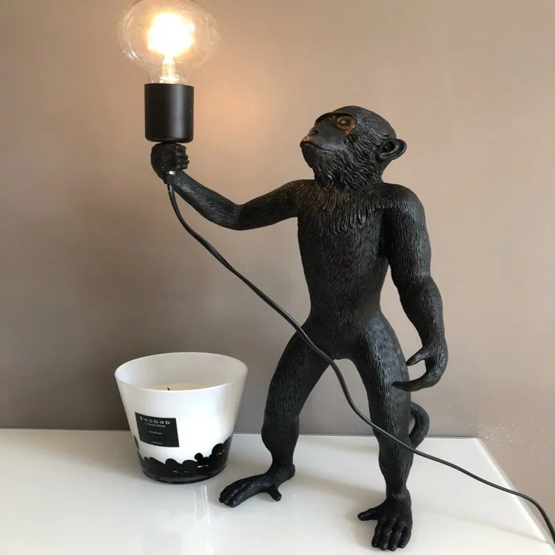 Creative Resin Monkey Floor Lamp Art Decor Industrial Retro Floor Light Bedroom Studio Coffee Shop Colored Stand Light Floor Lamps Aliexpress
