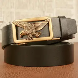 New Luxury Designer Men's Belt New Hollow Eagle Automatic Buckle Belt Men's Casual Genuine Leather Belt