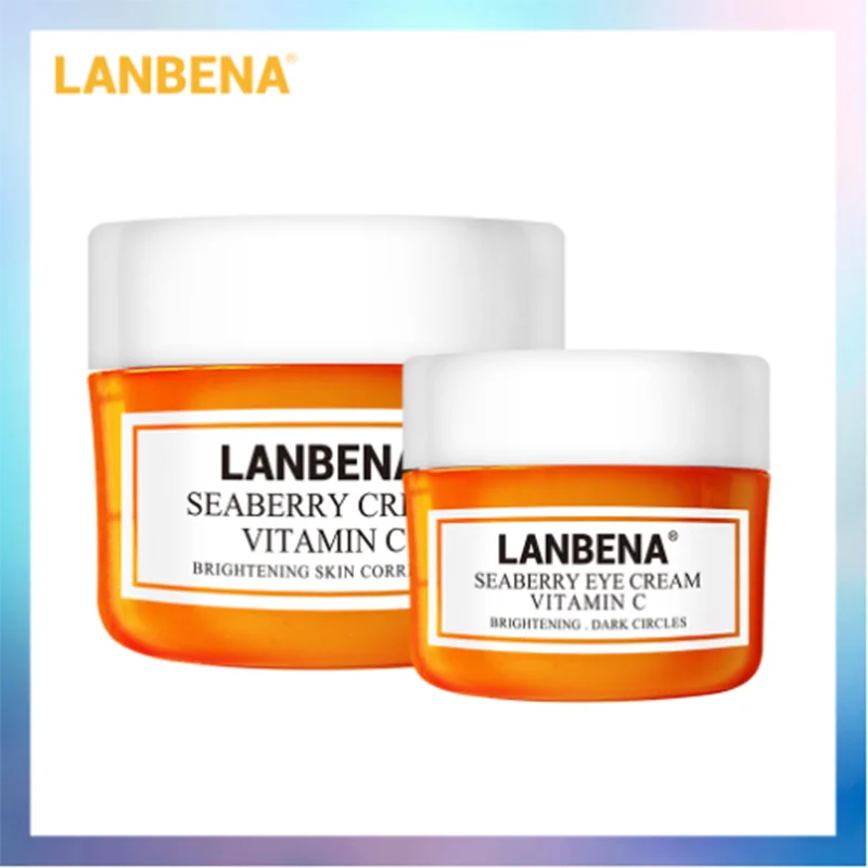LANBENA Seaberry VC крем для лица+ крем для глаз отбеливающий Осветляющий, увлажняющий против старения лечение акне укрепляющий корректор кожи