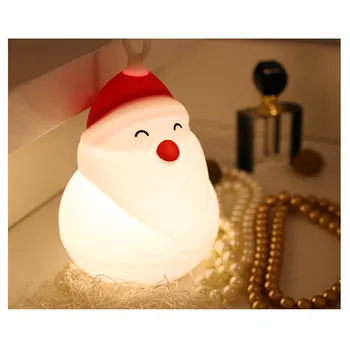 

Santa Claus Silicone Small Table Lamp Change Colors Night Light Creative Bedroom 2Modes Sleep Light Christmas Decoration