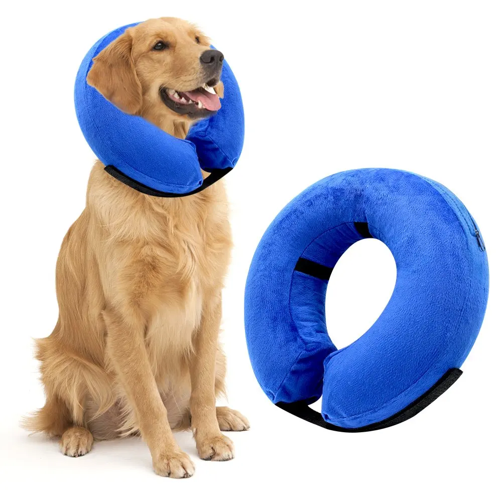 

Inflatable Pet Supplies Cat Dog Recovery Wound Healing Protective Head Collar Anti-bite PVC Comfortable E-Collar With Zipper D30