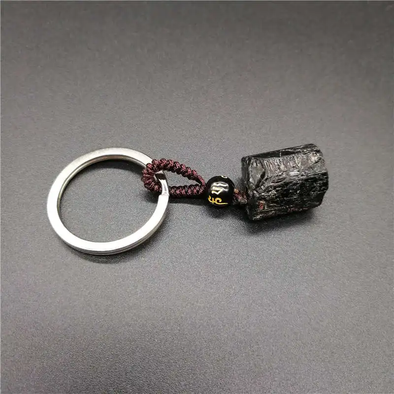 Черный турмалиновый Рудный брелок натуральный кристалл черный турмалин нунатак энергетическая чакра каменный брелок Очищение энергии