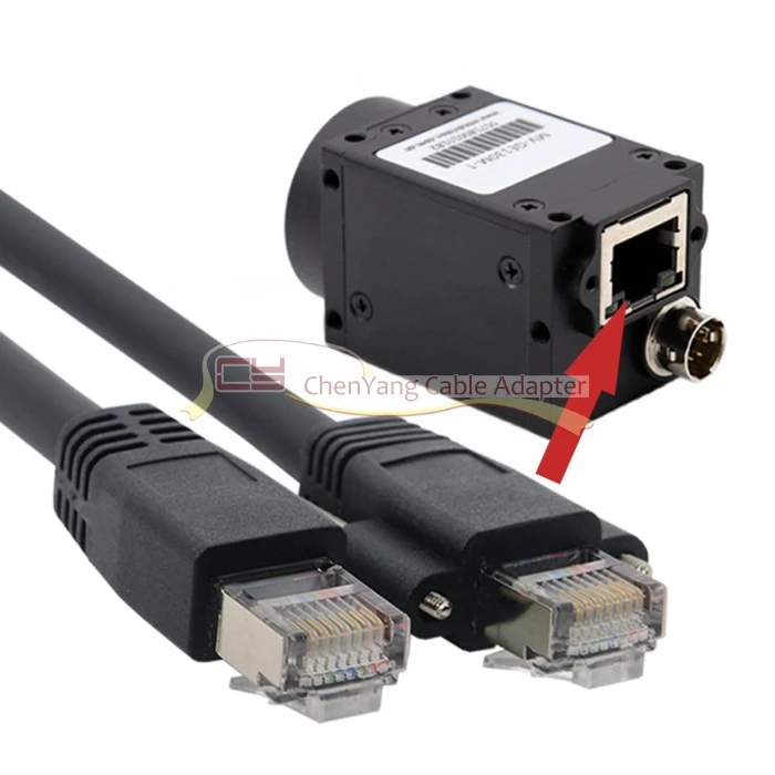 Прямой/угловой RJ45 Vision гибкий соединительный кабель износостойкий винтовой замок Cat6 для GigE CCD данных-высокий гибкий лоток