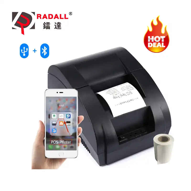 Wireless Portable Receipt Printer Bluetooth Thermal Bill Printer 58 mm Directly-Heated Thermal Printer Support The Smartphone Control Blue US Mini Printer