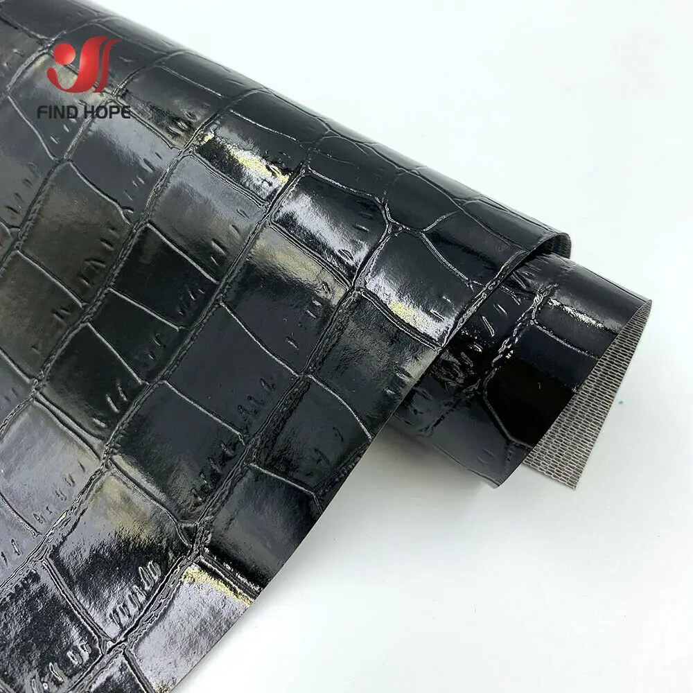 A4 Sheets 20*30cm Highlight Crocodile Pattern PU Faux Leather Fabric Vinyl Embossed Upholstery Wallet Box Bag Craft DIY Earring