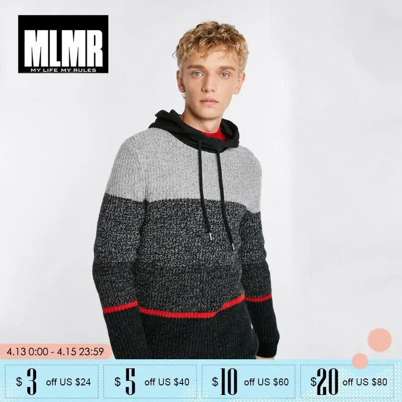 

Jack Jones Mens Assorted Colors Hooded Woolen Knit Sweater|218425513