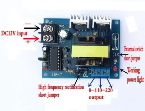DC-AC преобразователь 12V к переменному току 110V 220V 100W инвертор Boost доска