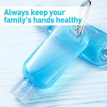 

5pcs 50ml Refillable Bottles with Hook Hand Sanitizer Containers Travel Bottles Alcohol Containers (Random Color Hook)