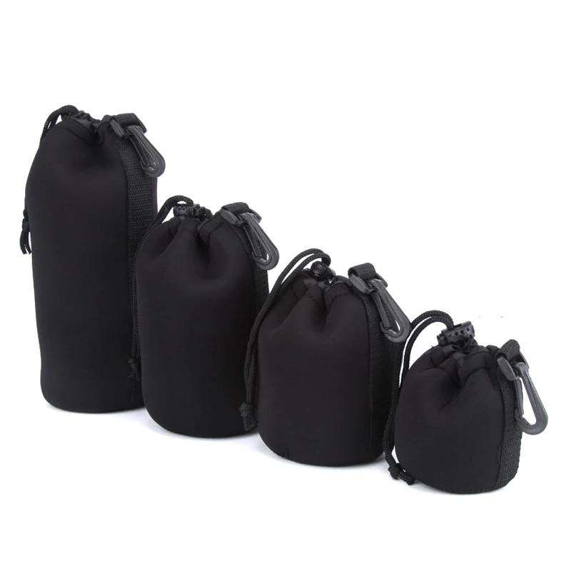 

20pcs/lot S/M/L/ XL Waterproof Soft Camera Lens Pouch Bag Belt Loop Protective Case For Canon Nikon Sony Lenses