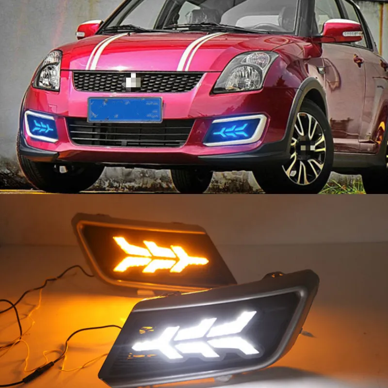 

1Pair DRL For Suzuki Swift 2013 2014 2015 2016 Car LED Driving Daytime Running Lights White car styling fog lamp cover