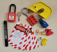 15 pces/kit abrangente bloqueio para fora kit de isolamento seguro compatilble todas as placas de destilação mcb rco e placa fusível