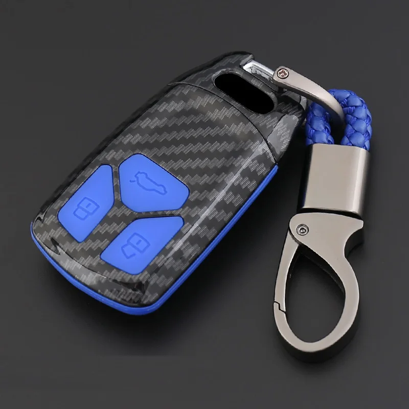 Чехол для ключей из углеродного волокна ABS Smart Remote Fob Audi A4 A5 S4 S5 B9 8W Q7 4M Q5 TT TTS RS купе