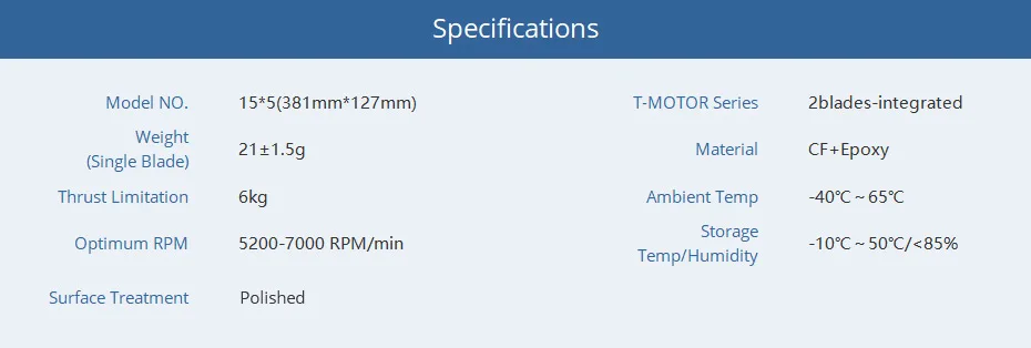 T-Motor P15x5 Prop - (pairs CW+CCW 2 blades) Profession CF prop P15*5" Carbon Fiber Propellers for multicopter 13