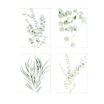 

4Pcs Botanical Plant Wall Art Prints Plant Wall Decor Pictures Minimalist Wall Art Photo Prints Floral Kitchen Wall Art