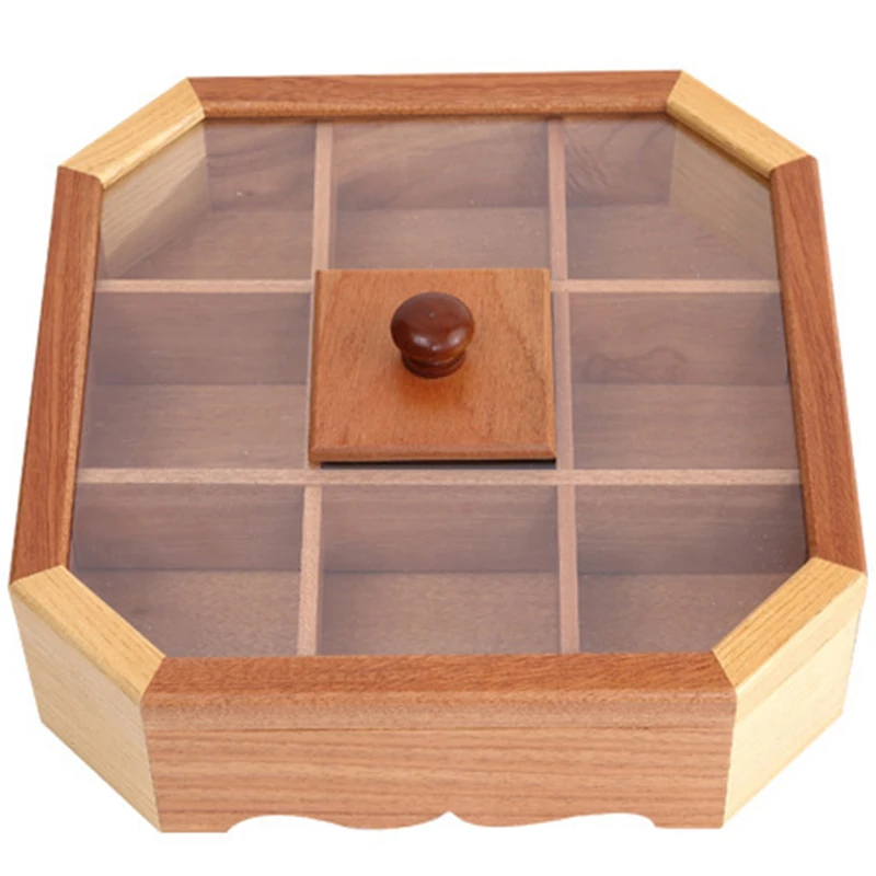 

Wooden Box Candy Box with Lid Dried Fruit Snacks Desktop Box Solid Wood Sugar Wedding Gift Box Storage Box Home Restaurant Hotel