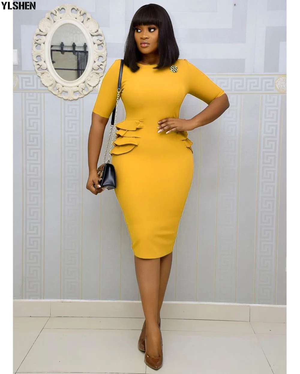 African Dresses for Women Dashiki Robe Africaine Femme 2020 Ankara African Clothes Slim Evening Party Dress Clothing Plus Size 09