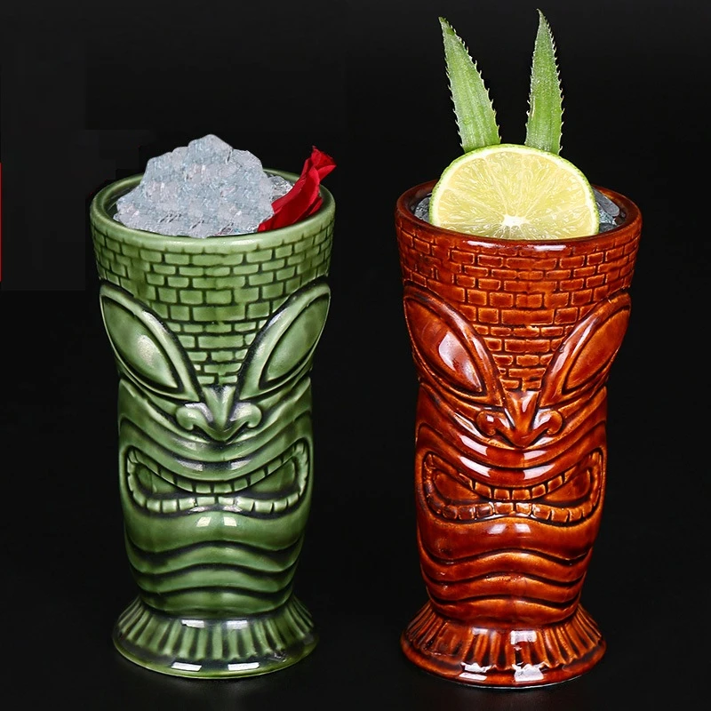 

450ml Ceramic Tiki Mug Creative Porcelain Beer Wine Mug Cup Bar Tool