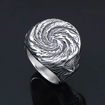 Anello con motivo a spirale unico per uomo e donna Anello da motociclista punk semplice in acciaio inossidabile Anello unisex di nuova moda Miglior regalo per la festa