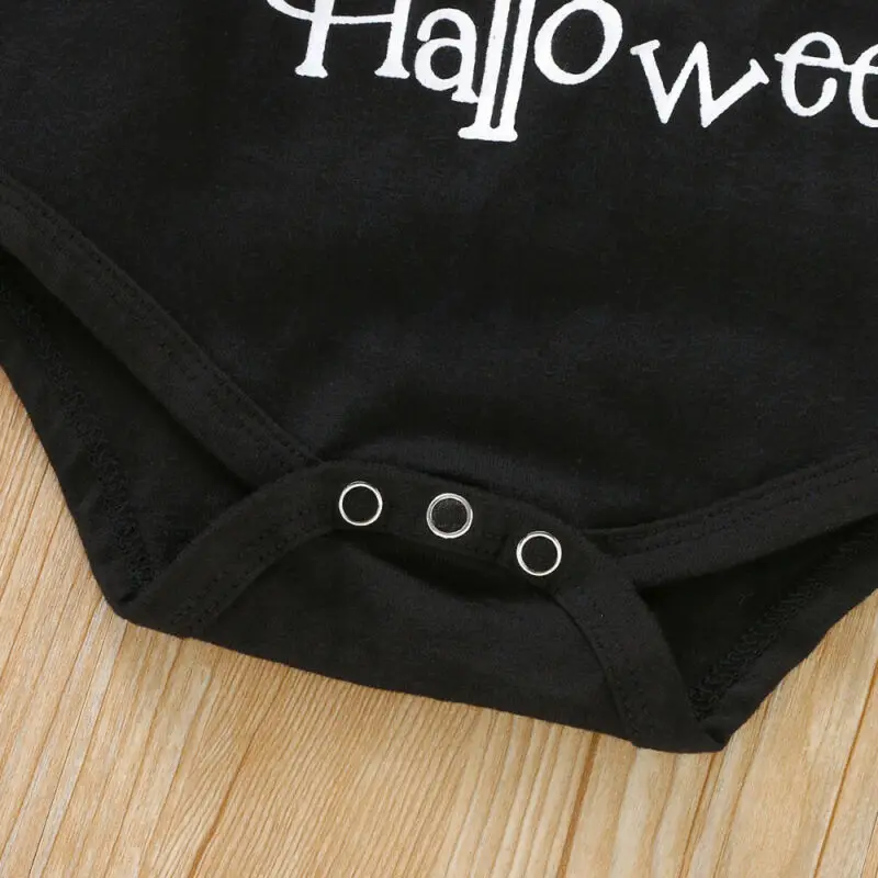 Комплект из 2 предметов для маленьких мальчиков и девочек на Хэллоуин, комбинезон с изображением тыквы, боди, штаны, одежда