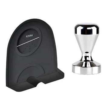 

Coffee Tamper Set, 51mm Coffee Tamper Mat Silicone Rubber Tampering Corner Mat Coffee Maker