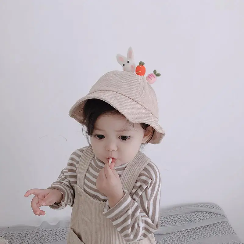 Girls' Children hat Spring And Autumn Festival, Handmade Small Felt Hat, Circular Cartoon Hat, Children's Fisherman Hat - Color: Beige