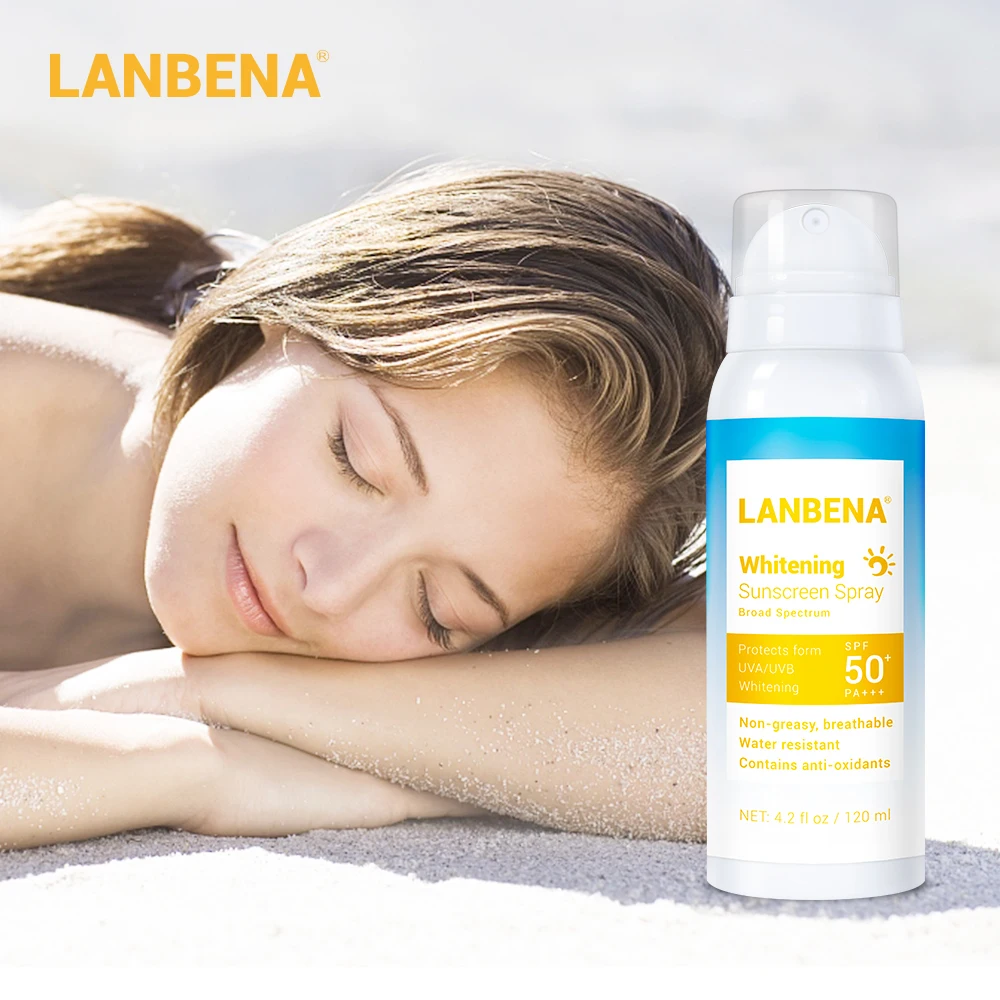 

LANBENA SPF 50pa+++ Sunblock Brightening Sunscreen Spray Breathable Effectively Radiation Sunblock Water Lasting Moisturiz 120ml