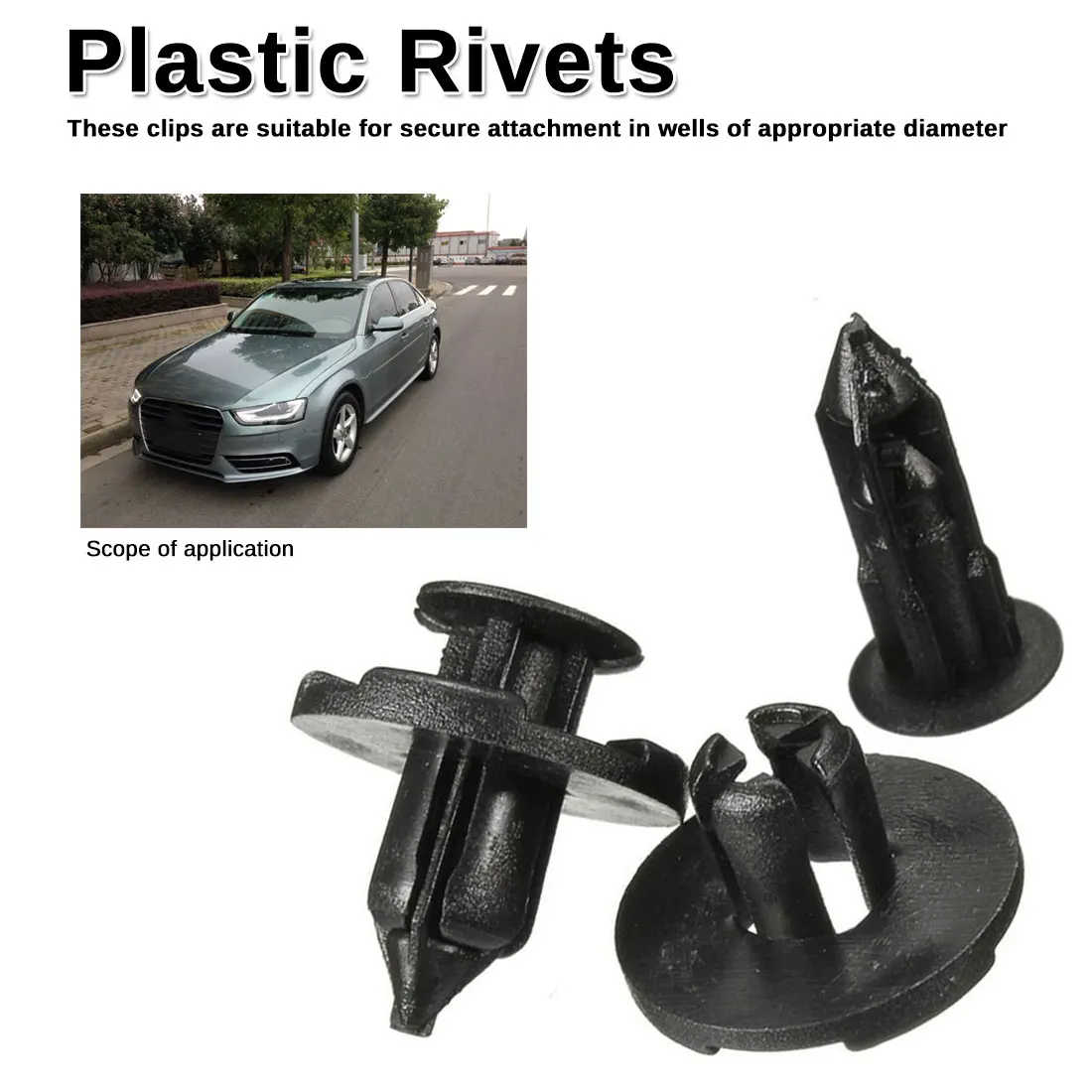 

20pcs Plastic Car Auto Fastener Bumper Fender Push Clips Rivet Fastener 8mm Hole for Nissan bumper fastener
