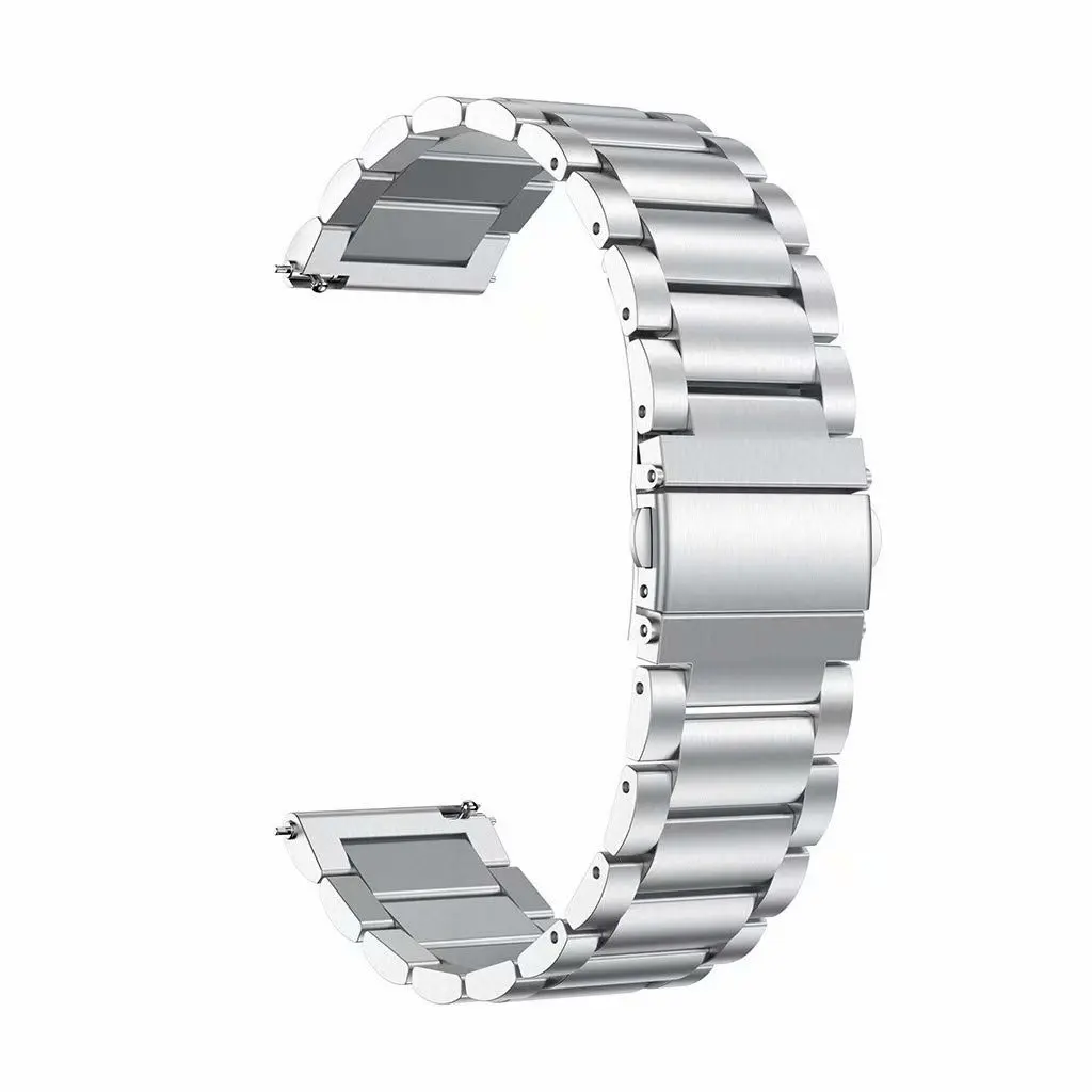 Silver Браслет из нержавеющей стали ремешок для samsung gear S2 S3 Galaxy Watch Active 42 мм 46 мм 22 мм 20 мм huawei Watch 2 gt ремешок для часов - Цвет ремешка: Silver