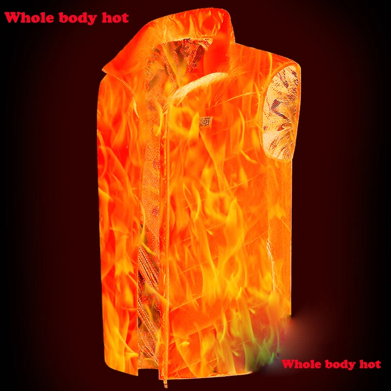 New Adult Outdoor USB Infrared Heating Vest Jacket Winter Flexible Electric Thermal Clothing Waistcoat Fishing Hiking Dropship1