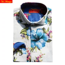 На заказ, мужские рубашки на заказ, деловые, официальные, свадебные, ware на заказ, блузка, хлопок, с цветочным принтом, большой цветок