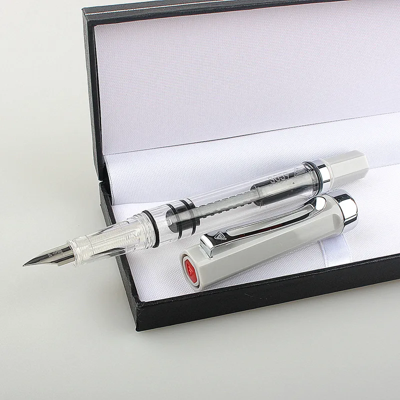 Lanbitou透明万年筆プラスチックf/リーフ/フード付きペンピストン充填