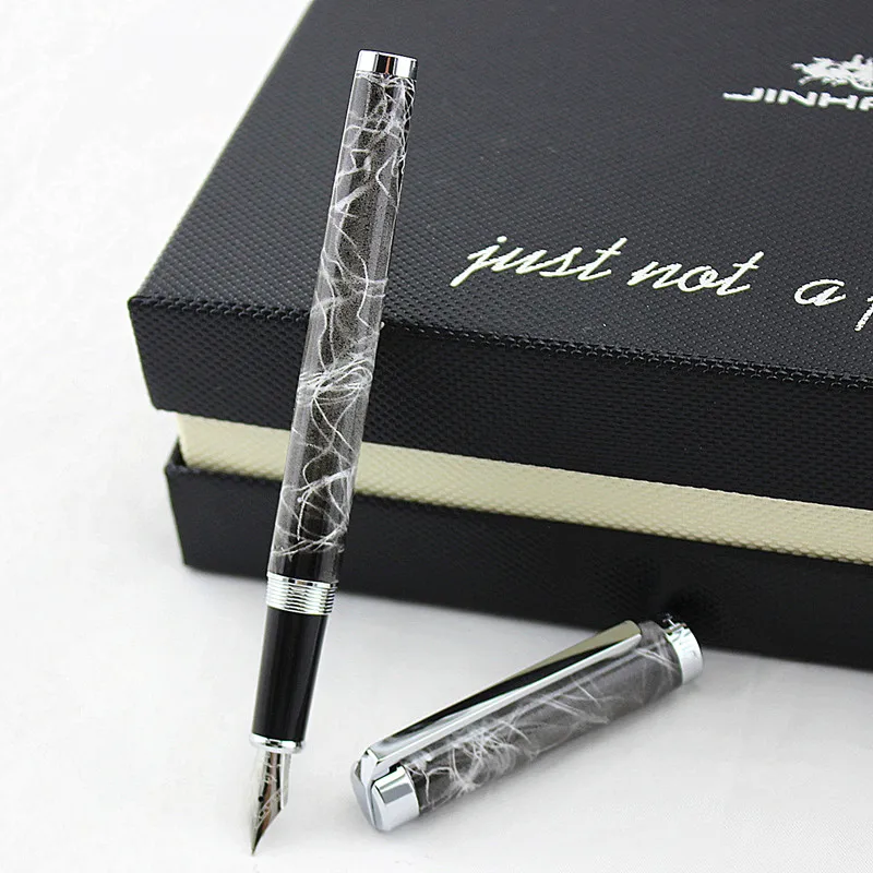 JINHAO металлическая авторучка роскошный 0,5 мм Mb Nib серебряный зажим чернильные ручки для письма набор канцелярских принадлежностей Caneta Tinteiro