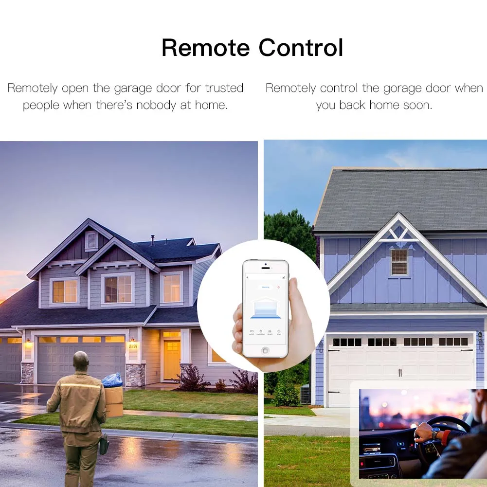 WiFi Smart Garage Door Controller Opener Smart Life/Tuya APP Remote Compatible With Alexa Echo Google Home No Hub Require
