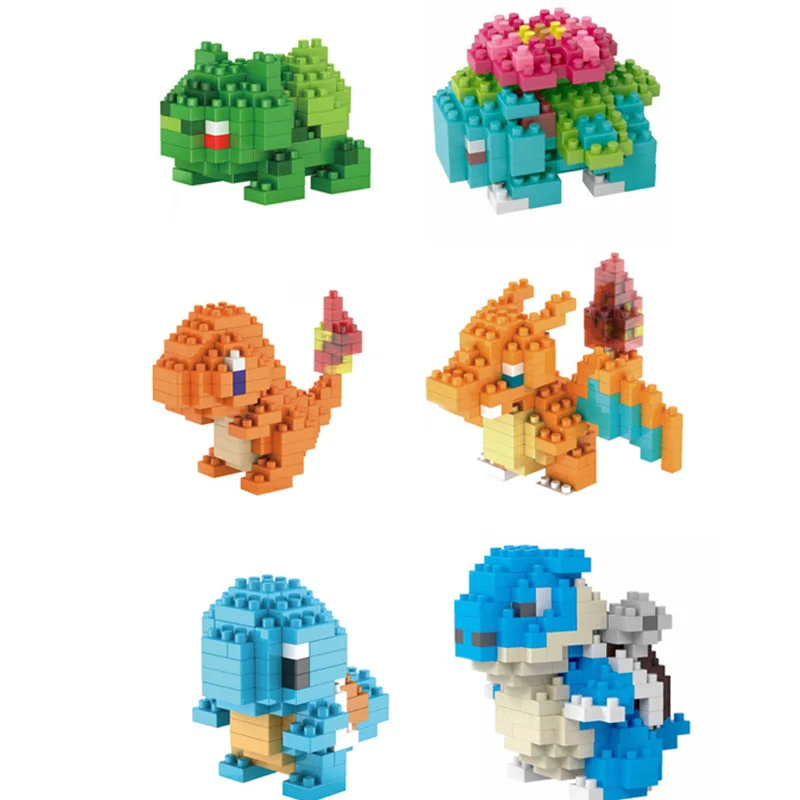 

Anime Game figures poke monsters micro diamond block Charmander Squirtle Bulbasaur Spitfires Venusaur Blastoise nanobrick toy