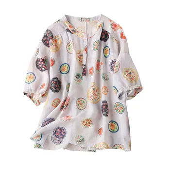 

Print Thin Woman Blouses and Summer Tops Loose Spring Summer Fashions Blusas De Mujer Largos Sueltos Blouses 2020