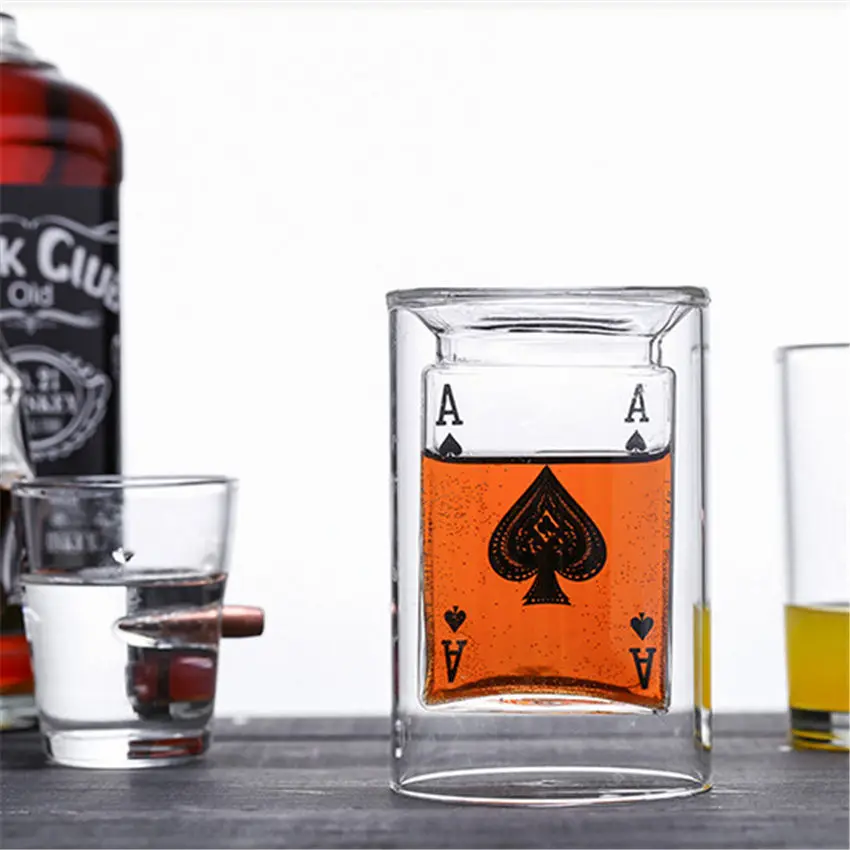 3D креативная ручная выдувная чашка для виски креативная стеклянная пуля Встроенная декоративная стеклянная чашка вечерние подарки