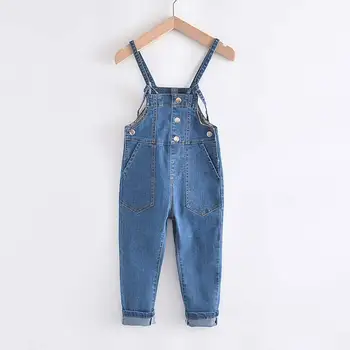 

2020 New Fashion Autumn Children Girls Costume Cute Girls Casual Solid Suspenders Pants Girl Jeans Belt Overalls