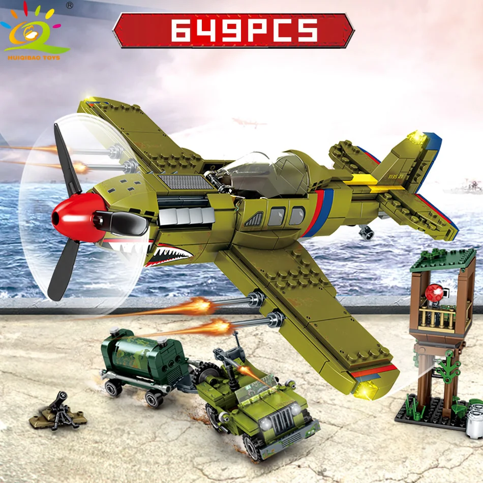 Preise 649 stücke WW2 UNS Armee P 40 Kämpfer Perle Hafen Gebäude Block Legoing Flugzeug Militär Modell Bricks Bau Spielzeug für kinder
