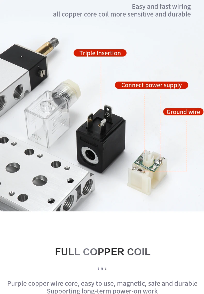 Chled-válvula solenoide elétrica pneumática 4v210-08 310 410,