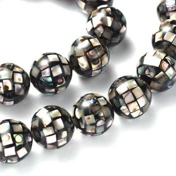

PandaHall 10mm 3pcs Natural Abalone Paua Shell Ball Jewelry Making DIY Craft Special Mosaic Loose Sea Round Beads for Decoration