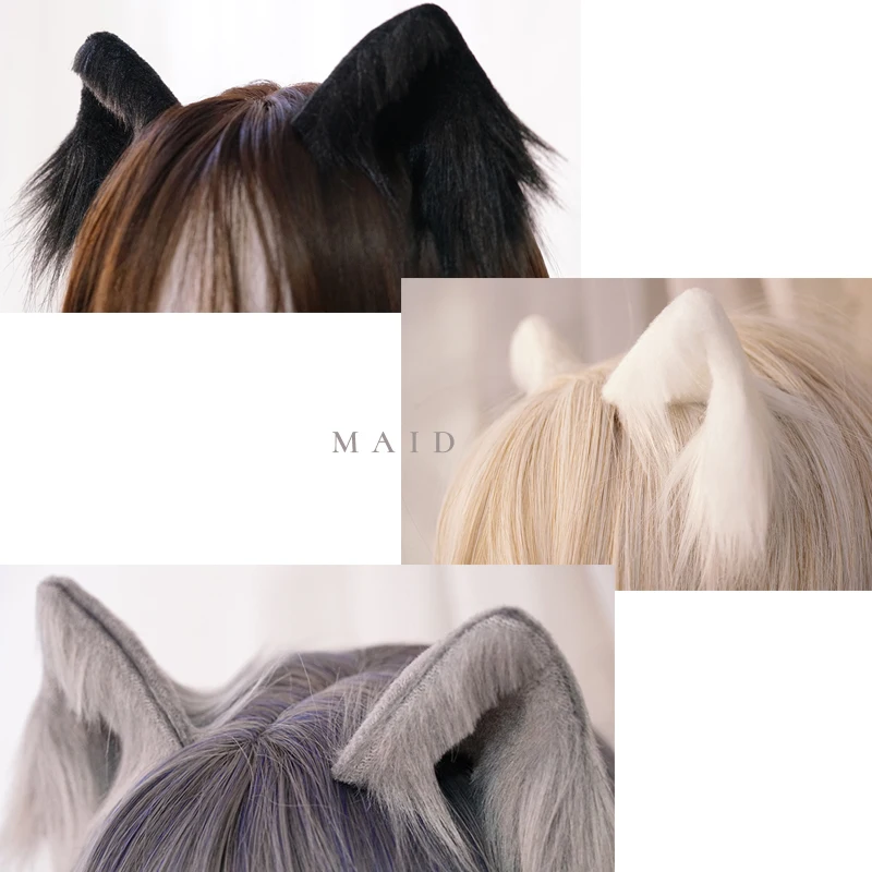 Anime hair accessories Costume headband Cat ear detachable original hair band plush animal ear lolita headwear