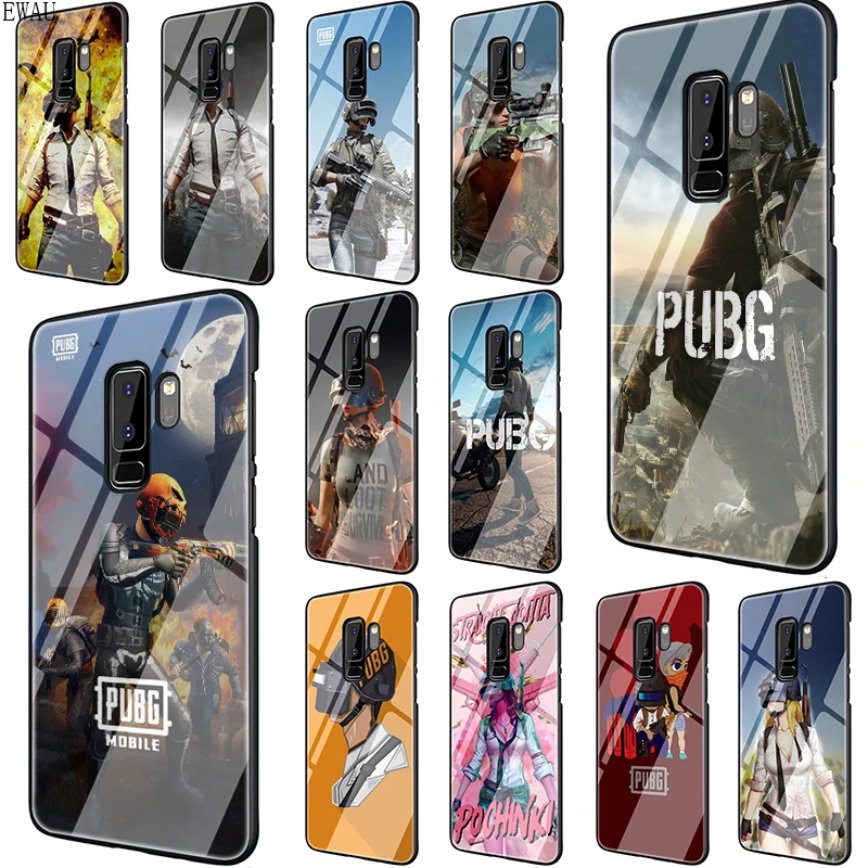 

EWAU PUBG Mobile Tempered Glass phone case for Samsung S7 Edge S8 S9 S10 Note 8 9 10 Plus A10 20 30 40 50 60 70