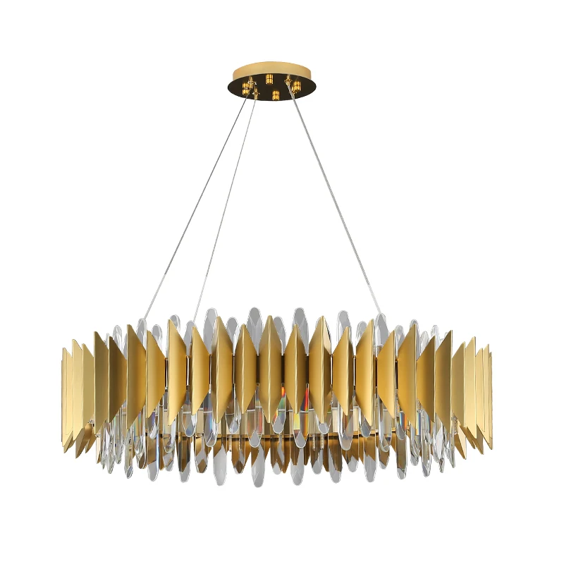 

New Design Golden Ring LED Chandeliers Crystal Chandelier Lamp Modern Living Room Crystal Golden Lights