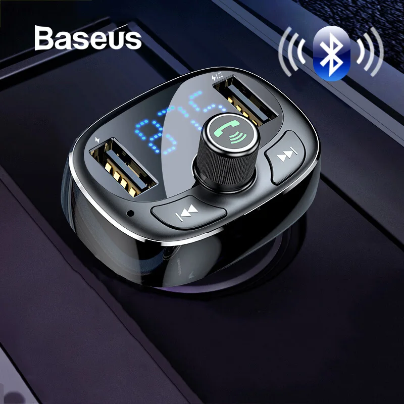 Baseus автомобильное зарядное устройство fm-передатчик Aux модулятор Bluetooth Handsfree автомобильный аудио mp3-плеер 3.4A Быстрый двойной USB зарядное устройство для мобильного телефона