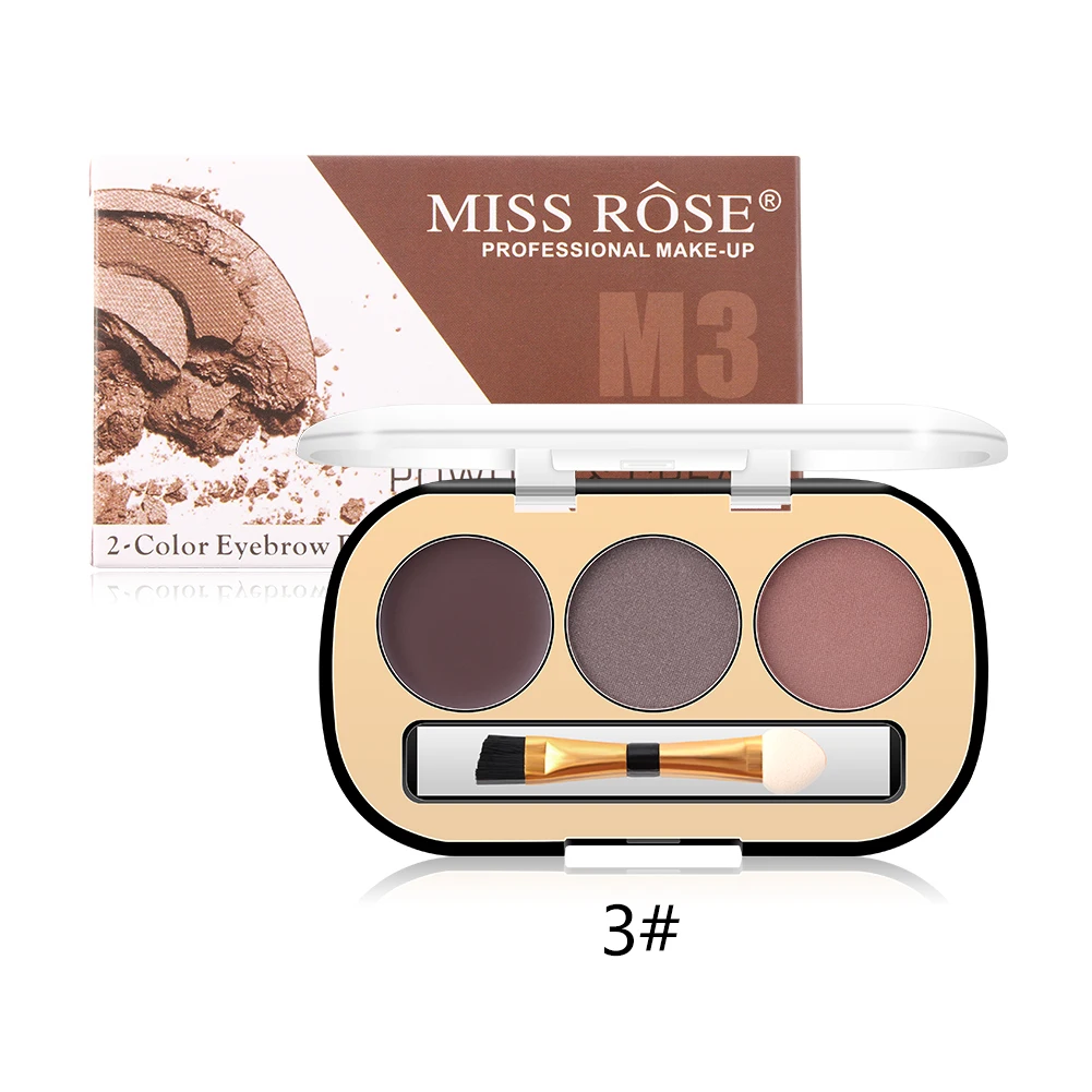 M3 MISS ROSE пудра для бровей Палитра матовые тени для век Палитра долговечная Водонепроницаемая Косметика для макияжа лица брови пигмент TSLM1 - Цвет: M3